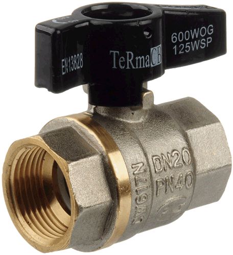 Кран шар. 1/2" г-г  бант, лат. ник. TERMA CB