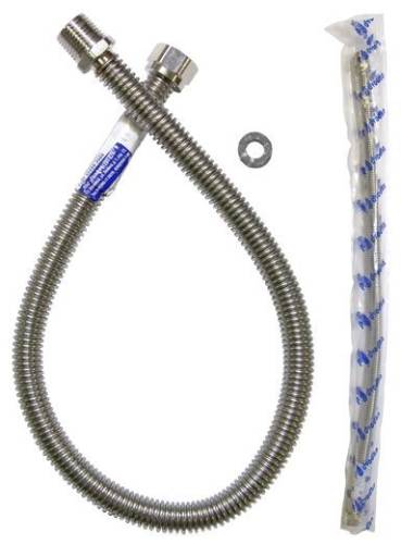 Подводка сильфонная для воды 1/2" 1.0 м, г-ш, нерж. сталь, "PODVODKA"