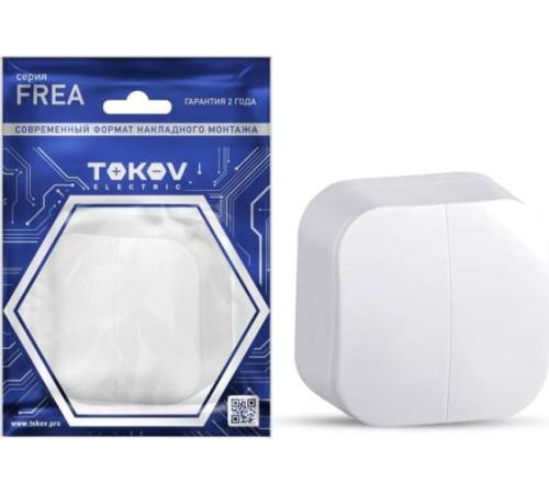 Выключатель 2-кл. ОП Frea 10А IP20 250В АБС-пластик бел. TOKOV ELECTRIC TKE-FR-V2-C01