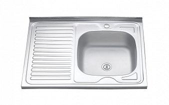 Мойка накладная 800*600, 0.6 мм, правая, Б/В, MELANA нержавейка (ЖЦ)