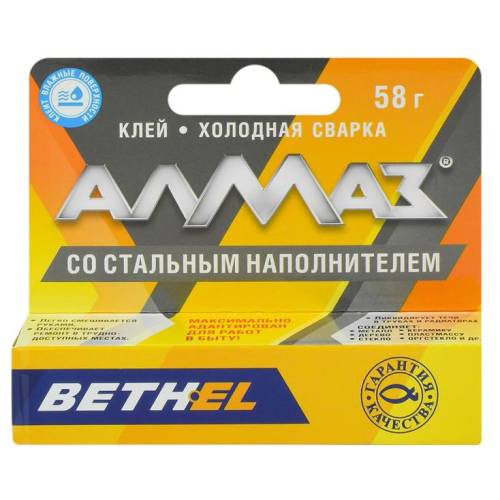 Алмаз Пресс клей холодная сварка со стальным наполнителем (58 г)