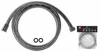 Шланг для душа, с конусом свободного вращения, 1/2", PVC ISOFLEX BLACK, 150 см, подвес