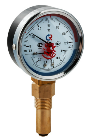 Термоманометр ТМТБ-31Р Ду 80 с нижним подкл. 1/2", 10 бар, 0-150*