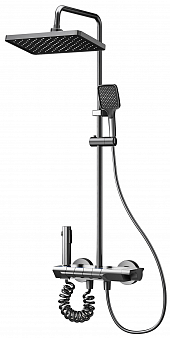 "ARGOTECH" Смеситель для душа 2805/FCG ALTRA-LED, со стойкой, гигиенической лейкой, изливом, однорыч