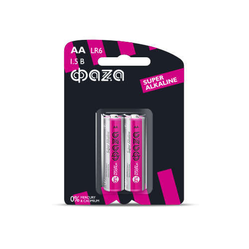 Элемент питания ФАZА 2858443 алкалиновый AA/LR6 1.5В Super Alkaline BL-2 (уп.2 шт)