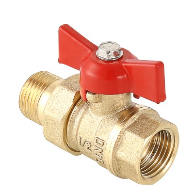 Кран американка 3/4" (PN16) г-ш  бант красный VALTEC Стандарт, шаровый латунный