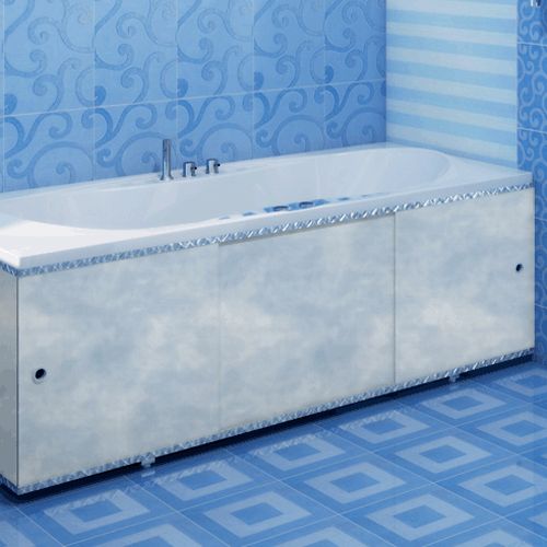 Экран под ванну "ПРЕМИУМ А", Облака голубой, 1.68, алюминий МЕТАКАМ 