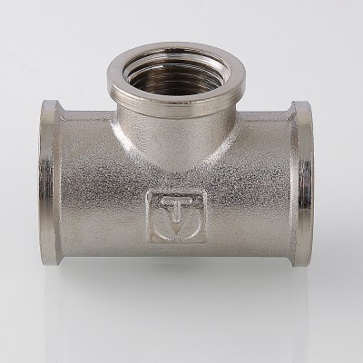 Тройник  3/4"x1/2"x3/4" г-г-г., ник., лат., Valtec