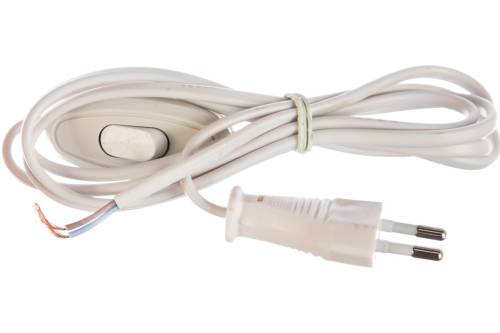 Шнур с электр. вилкой и прох. выкл. 1.7м (ШВВП-ВП 2х0.75) бел. UNIVersal А1060