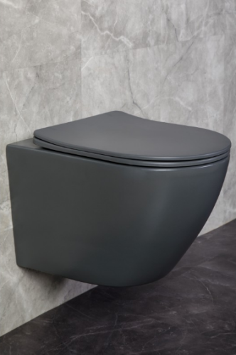 Унитаз подвесной, безободковый Zandini Garda-Gray Z19-05, серый матовый