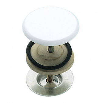 Заглушка для раковины D50 мм, белая (ЖЦ) "REMER"