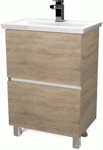 Тумба Aris 60Н 2я. Дуб Сонома без умывальника (Фостер 60)