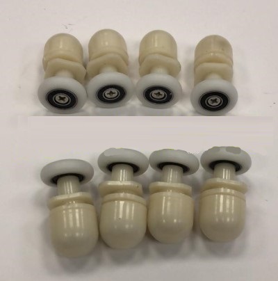 Ролики DC1002 Ø 25 мм с эксцентриком и съемным колесом, одинарные для душевой кабины 8 штук