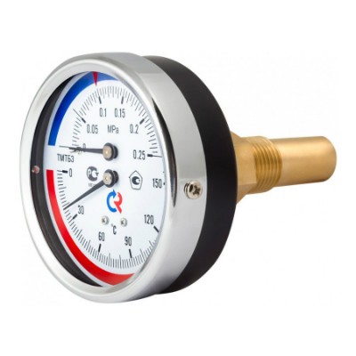 Термоманометр ТМТБ-31Т Ду 80 с задним подкл. 1/2", 10 бар, 0-150*