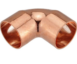 Медь.  Угол пайка 2-х раст. 28 мм 90 гр. Hailiang 