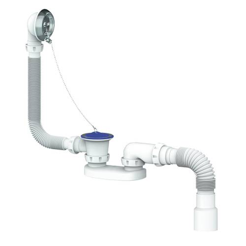 ОБВЯЗКА Unicorn S12 сифон д/ванны и глубокого поддона с переливом и гибким отводом 40*40/50