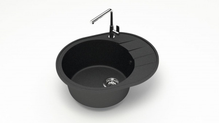 Мойка каменная, овальная 62х50х23 антрацит мат. J28G32