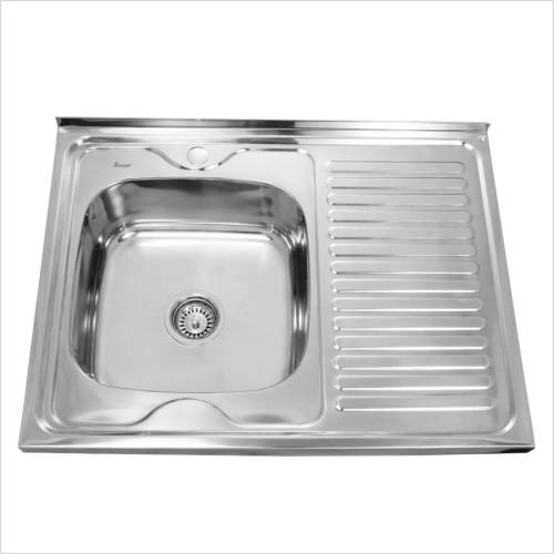 Мойка накладная 800*600*180 L 0.8мм Б/В, SINKLIGHT левая, прямоуг. глянец, нержавейка