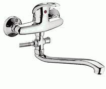 LEDEME L2102-B Смеситель для ванны, картридж d-40мм длинный излив L30S