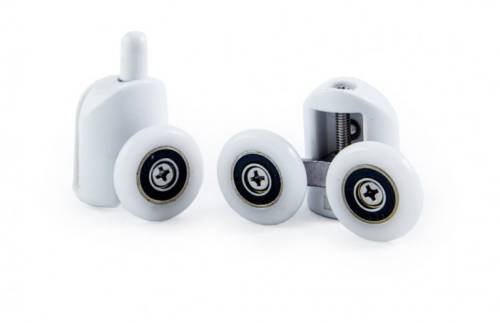 Ролики DC1005 Ø 23 мм на 2 двери, одинарные и двойные ролики со съемными колесами