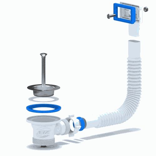 Перелив АНИ 1.1/2"  N105 для мойки с прямым вертикальным корпусом