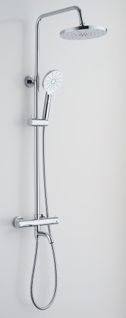 Душевая система 7708 STOMEGA с термостатическим смесителем и тропическим душем с круглымы лейками