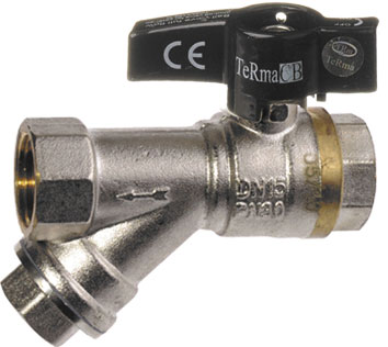 Кран шар. с фильтром косым 1/2" г-г бант TeRma CB 1/2" 30238