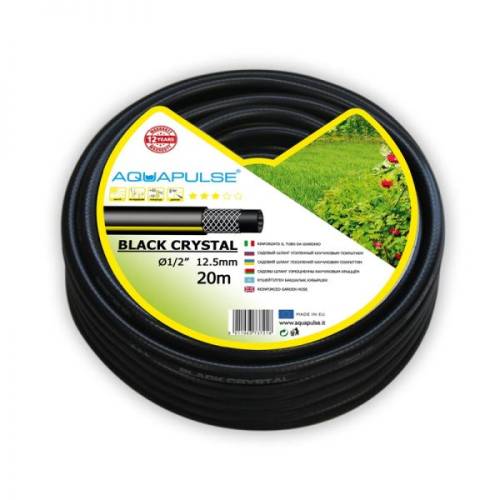 Шланг поливочный 1/2" армир. цена за 1м (20м) черный BLACK CRISTAL каучук. покрытие