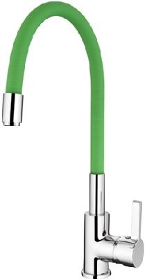 LEDEME L4898-5 Смеситель для кухни, гибкий излив, зелёный 
