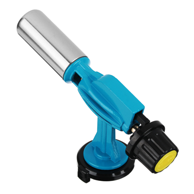 Газовая горелка с пьезорозжигом, цанговый захват, широкое сопло; 14х4х7,5см ЧИНГИСХАН 