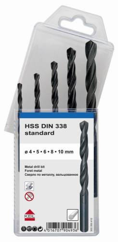 Сверло по металлу, вальцованное ( 5 шт., 4-10 мм) KEIL, Германия