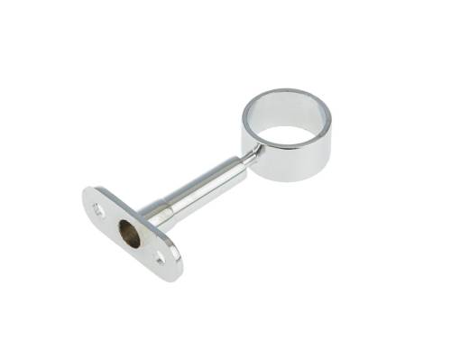 Штангодержатель для трубы, тип 2, на ножке, d=25 мм, регулируемый, сквозной, цвет хром