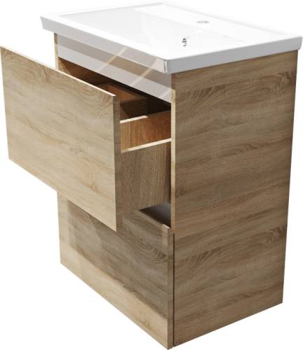 Тумба New Aris 60Н 2я. Дуб Сонома без умывальника (Фостер 60)