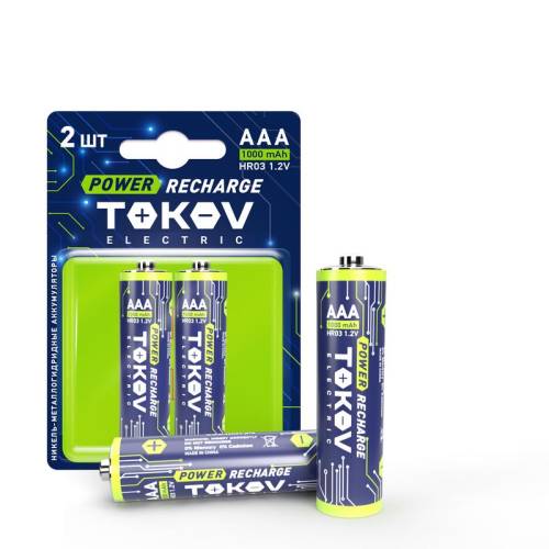 Аккумулятор AAA/HR03 1000мА.ч (уп.2шт) TOKOV ELECTRIC TKE- NMA-HR03/B2