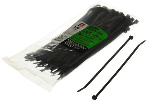Стяжки нейлоновые КСС 5x300 черные (100шт.) Fortisflex 49417