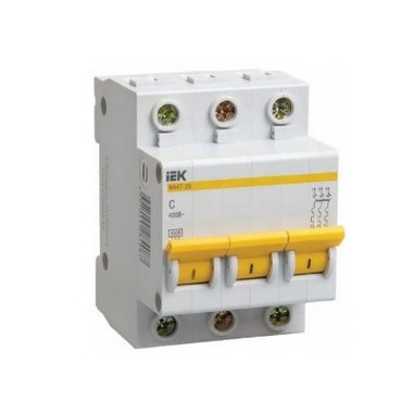 Автомат выключатель модульный 3п C 16А 4.5кА ВА47-29 IEK MVA20-3-016-C
