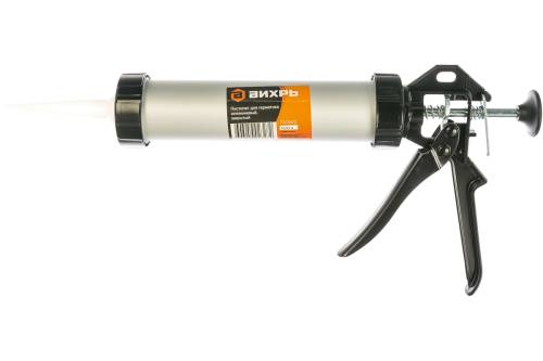 Пистолет для герметика алюминиевый закрытый Вихрь