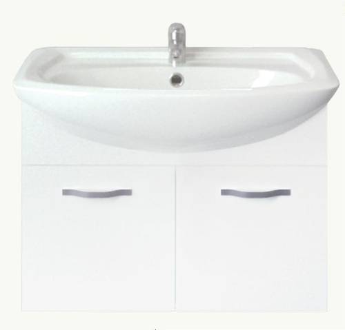 Тумба Вита 65П 2д. Белый глянец, МДФ без умывальника (Балтика-65), У50112 