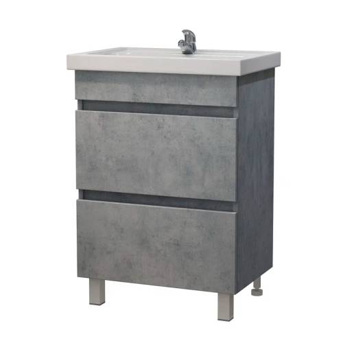 Тумба Даллас 60 (Фостер 60) DB2 напольная, бетон светлый без умывальника
