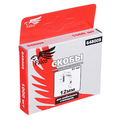 FALCO Скоба для степлера мебельного 12мм (11,3*0,7мм) тип 53, 1000шт.