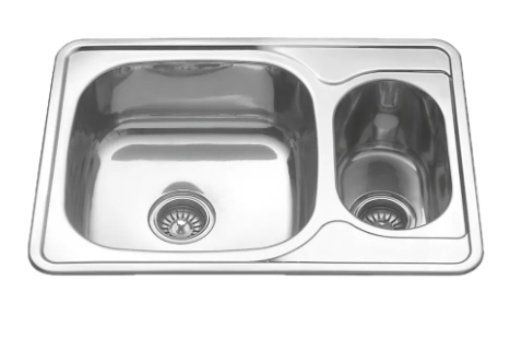 Мойка врезная 700*500*180, 0.8 мм, двойная Б/В MELANA универс., нержавейка