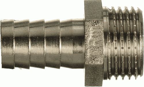 Переходник для резин. шланга  1/2" ш - 14 мм, латунь никель TRm 06223