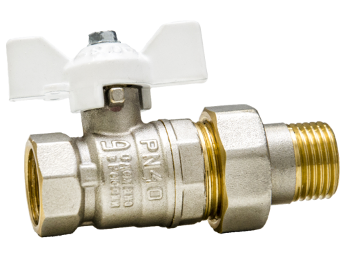 Кран американка 1/2" г-ш  бант белый LD Pride 47.15.В-ГШ.Б (White) Ду 15 Ру 40