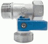 Бытовой кран шар. 1/2"x3/4"х1/2", г-ш-ш, трехпроходной, матов. лат., FORNARA 128D-E-RTBO (ЖЦ