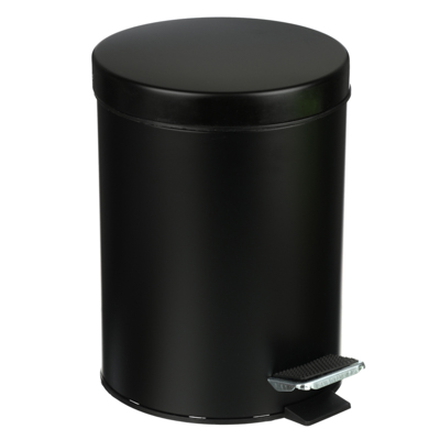 SonWelle Ведро с педалью для ванной комнаты, 5л, металл, черный