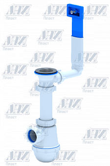 Сифон АНИ Грот A0140 с переливом, выпуск с гайкой