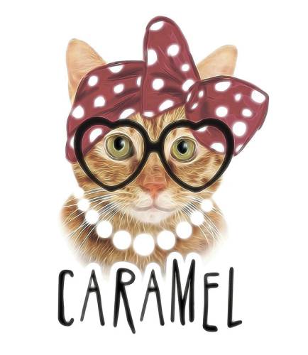 Шторка д/в тканевая MZ-133 "Модная кошечка" 180х200см