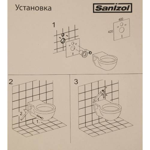 Прокладка для подвесного унитаза 40х42 см универсальная, полистирол цвет белый