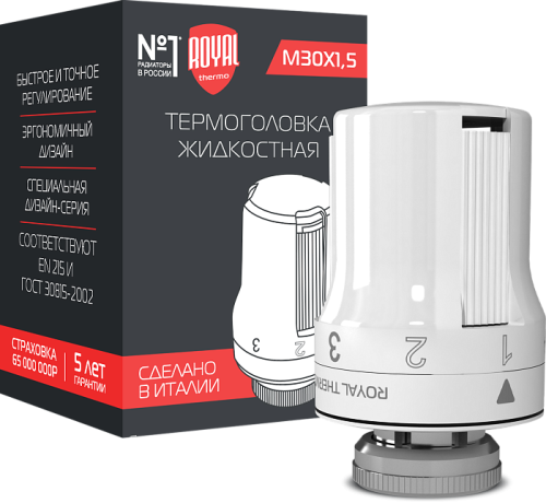 Термоголовка жидкостная Royal Thermo М30х1,5 (белый)