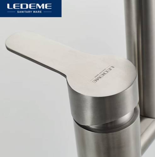 Ручка для смесителя Ledeme d40, нержавеющая сталь/сатин